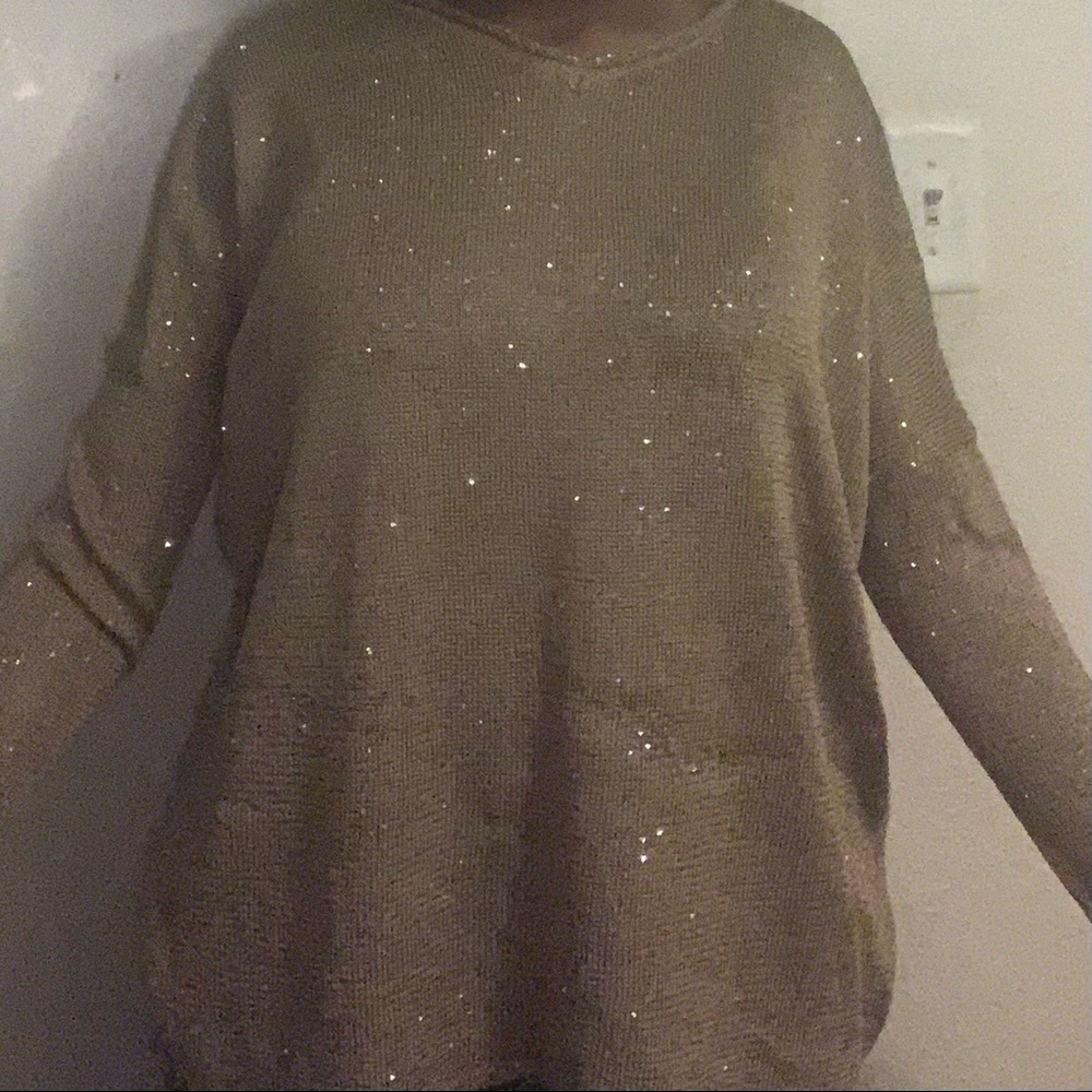 Golden/Tan Formal Sequin Blouse